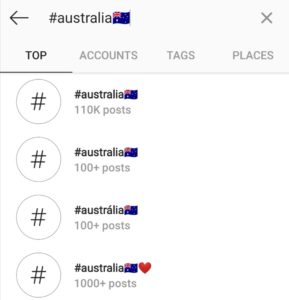 Hashtag with an Australian Flag